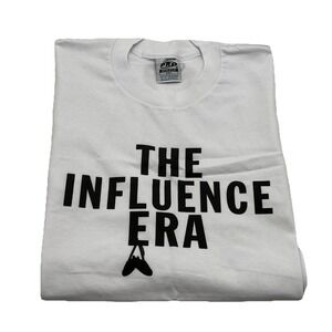 5PRO Athletic The Influence Era T-Shirt‎ 2XL White Graphic Tee 100% Cotton